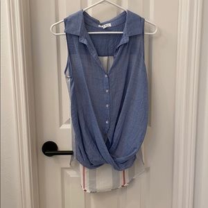 Sleeveless button down top